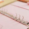 Warehouse A6 Binder Binder Pu Leather 6 Rings Notepad Spiral Leaf Soulds Cover Cover Macaron Candy Color Diary Shell للطالب Z11