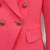 ニューアイシアオレンジ女性のブレザージャケット秋冬2020スーツクラシックダブルブレストボタンスリムスーツジャケットブレザー女性x0721