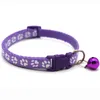 1.0 Footprint collars Pet Patch Dog Collar Cat Single with Bell Easy to Find leashes Length Adjustable 19-32cm new290F