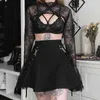 Gothic Traf High-Waisted Y2K Skirt Harajuku Vintage Aestetic Women Moto Biker Kjolar för E Girl Punk Clothing 22068p 210712