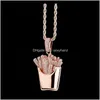 Pendant Drop Delivery 2021 Hip Hop Micro Paled Cuibc Zirconia Bling Iced Out French Fries Pendants Halsband för män Rapper smycken RSMBY