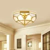 Gold Round LED Ceiling Light Living Room Bedroom Lighting Glass copper Modern Luxury Lamps Bedroom Restaurant Aisle Corridor