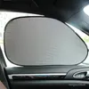 Araba güneşlik 6pcs/set kaplı gümüş kumaş anti-uv ön cam ön arka cam kapak filmi pportable otomatik güneş gölge seti