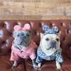 Luxury Dog Denim Shirt With Hat Set 4 Seasons Cute Pet Cat Dog Coat Small Medium Dog Teddy Pug Pomeranian Corgi