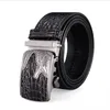 Men Belt Genuine Leather Crocodile Automatic Buckle High Quality Business Waistband Black Male Belt Jeans Fashion Belts Gentry X0726