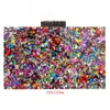 Sacs de soirée Portefeuille Élégant Multi-Color Sequin Sac De Luxe Femmes Bridal Party Prom Blingbling Mariage Embrayage Bourse Acrylique Sac À Main2320