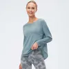 Women039s autumn winter yoga outfits tops clothes loose and thin running sports long sleeve Tshirt fast drying breathable trai9595239