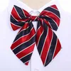 1 ADET Sıcak Kadın Kızlar Ipek Yay Bağları Çizgili Hostes Kelebek Bowties Cravat Vintage Boyun Giyim Aksesuarları