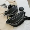 Waist Bags Luxury Women's Chain Fanny Pack 2021 Bag Wide Shoulder Belt Designer Brand Pu Leather Crossbody Chest