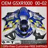 鈴木1000cc GSXR-1000 GSX R1000 GSXR 1000 CC 00 01 02 Bodywork 62no.62 GSXR1000 K2 2001 2002 2002 Movistar Blue GSX-R1000 01-02 OEM Body Kit