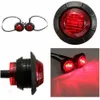 4PCS Car Bulbs 12V Red 3/4Inch Round LED Front Rear Side Marker Lights Waterproof Clearance Light for Universal Truck Trailer