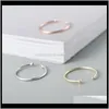 Ювелирные изделия S925 Serling Sier для женщин Открыть простую полосу кольца Мода падения доставки 2021 VF7YJ