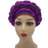 Etniska kläder senaste muslimska hijab bonnet kvinnliga headwrap flätor turban cap för kvinnor redo att bära afrikanska auto gele turbans nig2613