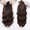 Synthetic Wigs Lativ Chocolate Brown Wavy Hair Topper With Thinning Bangs Heat Resistant61332548449091