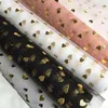 50cm5Y Love Star Glitter Tulle Roll Spool Craft Wedding Party Decoration Bouquet Wrap Organza Sheer Gauze Table Runner2422553