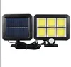 120cob 160cob spled lâmpada solar jardim parede noite iluminação sensor de movimento à prova d'água 3 modos controle remoto 5m cabo