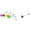 110 PCS Body Jewelry Piercing Eyebrow Navel Belly Tongue Lip Bar Ring G2AF