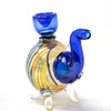 Heiße 110-mm-Glaspfeife, einzigartige blaue Wirbel-Elefantenform-Glaspfeife, tragbar