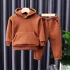 LZH 2021 Hoodies acolchoado + calças terno esportivo para meninos conjuntos de roupas para meninas traje outono inverno toddler crianças tracksuit 1-5y g1023