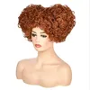 Syntetiska peruker hårjoy winifred Sanderson Costume Hocus Pocus Short Brown Red Cosplay Hair for Women Tobi22