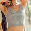 Top Femme Sexy Tricoté Crop Tops Coton Tank Summer Camis Sous-vêtements Streetwear Mujer Vest Ped Tee Camisole 210428