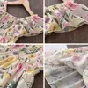 Neonate Vestito da principessa 2021 Nuova estate Bambina in chiffon Fiori Stampa Abbigliamento Volante senza maniche Vestito da festa per bambini G1026