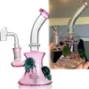 Pink Bong Glass Beaker Base Bong Narghilè Fumo Pipa ad acqua in vetro Heady Glass Oil Rigs con Banger da 14 mm