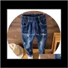 Bébé Maternité Drop Livraison 2021 Bébé Enfants Automne Coréen Trou Jeans Dessin Animé Ce Pantalon Taille Haute Pour Garçons Enfants Vêtements Czpt1