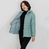 Giacca invernale donna verde fagiolo 6 colori XL-6XL plus size parka con cappuccio autunno coreano corto sottile leggero cappotti sottili LR841 210531