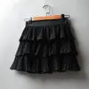 Fashion-Summer Women Pleated Skirts Elasticity Waist Mini Skirt Ladies Chiffon Skirt Casual Cake Skirts Solid Color Femme Clothing