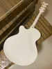 Factory Custom THE WHITE FALCON 6120 Semi Hollow Body Jazz Tuners Electric Guitar With Tremolo4010446