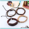 Beaded Jewelrybeaded Strands Multilayer Leather Bracelet For Women Magnet Clasp Charm Braided Wide Wrap Bracelets Bangles Female Bohemian