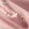 Simple Fashion 925 Sterling Silver Mini Love Hearts Stud Earring for Women Tiny Ear Pin Fine Jewelry Girl Gift 210707