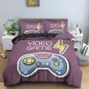 Tonåringar Videospel Täcken Påslakan Set King Size Gamepad Controller Sängkläder för barn Pojkar Flickor Ungdomsspel 210615