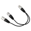 Audio Cables Connectors 3pin XLR Kvinna Jack till Dual 2 Male Plug y splitter kabeladapter 1 ft sladd
