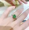 S925 Silver Punk Charm Band Ring With Green Crystal Diamond for Women Wedding Jewelry Gift Have Box Stamp PS3287A