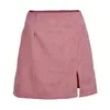 Vinatge velvet mini skirt women casual pink short beach boho chic elegant office plus size 210427