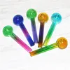 4 Inch Colored Great Pyrex Thick Oil Burner Pipe Tube Smoking Handle Pipes Glass Bulb Burning