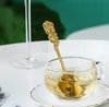 Cucharas de acero inoxidable chapadas en oro para café, té, postre, comida, cuchara para agitar frutas, vajilla de cocina personalizada