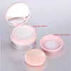 20g plast tomt lös pulverlåda Makeup Blush Cans Portable Travel Cosmetic Case med elastisk skärm, spegel och puff