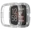Fashion Two Rows Diamond PC Cover for Fitbit Versa 3 2 Sense Watch Case Bumper Women Bling Thin Frame Accessories