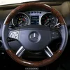 Suitable for Mercedes Benz M-class R-class GL-Class ML350 Ml400 R320 Mahogany Grain Hand Sewn Leather Steering Wheel Handle Cover