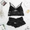 2pcs Fashion Women V-neck Stretch Babydoll Lace Sexy Lingerie Plus Size Pyjamas Sleep Shorts Set Pijama Suit Sleepwear Women Q0706