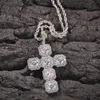 Iced Out Cross Pendant Gold Halsband Fashion Mens Hip Hop Halsband Smycken