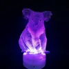 Koala Led Gece Işık Yatak Odası 3D Akrilik Gece Dekoru Masa Lambası Damla Anma Hediyeleri1645239