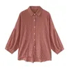 Coreano Spruff manga mulheres tops e blusa primavera camisa xadrez mulheres plus size escritório senhora blusa 4xl roupas blusas 8809 50 210410