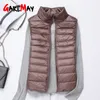 GareMay Winter frauen Daunenweste Mode Weibliche Ärmellose Mantel Damen Jacke Warm Plus Größe für Frauen s 211013