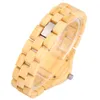 Vintage plein bois montre femmes Bracelet en bois montres à Quartz dames horloge femme haut de luxe rouge seconde main cadran Zegarek Damski