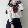 Costume de marin femme japonaise jk uniforme étudiant veste style coréen jupe longue et courte marine manches mignonnes collège école 210526