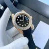 Herrenuhr mit automatischem mechanischem Uhrwerk, komfortablem Kautschukarmband, glänzenden handgefertigten Diamanten, 41 mm Durchmesser, erste Wahl des Modestars 2021